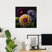 Poster Dahlia Blume (Heimbüro)