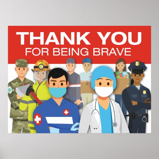 POSTER DANKE IHNEN, DASS SIE BRAVE 18x24 SIND (Vorne)