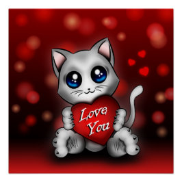 Poster Das Kätzchen liebt dich