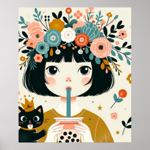Poster "Das kleine Mädchen mit dem Bubble Tea"