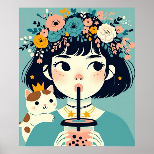 Poster "Das kleine Mädchen mit dem Bubble Tea" (Vorne)