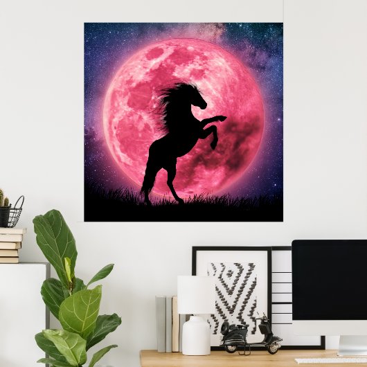 Poster Das Pferd und der rosa Mond (Heimbüro)
