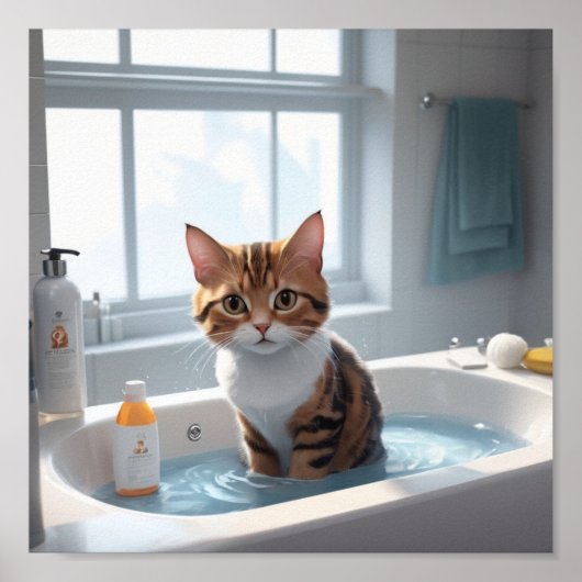 Poster Das ultimative Bathwannerlebnis der Katze (Vorne)