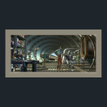 Poster "Dawn of a New Day" (32x16)<br><div class="desc">In jeder Zukunft,  die es wert ist,  dass wir immer ein paar Augenblicke am frühen Morgen haben,  um über eine heiße Tasse Java zu spazieren,  durch die Morgenzeitung zu blättern und einen ruhigen Vortrag mit unseren treuen Robotern zu halten. So wie wir hier sehen.</div>