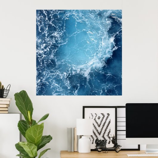 Poster "Deep Blue Ocean Waves" (Heimbüro)