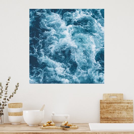 Poster "Deep Blue Ocean Waves" (Küche)