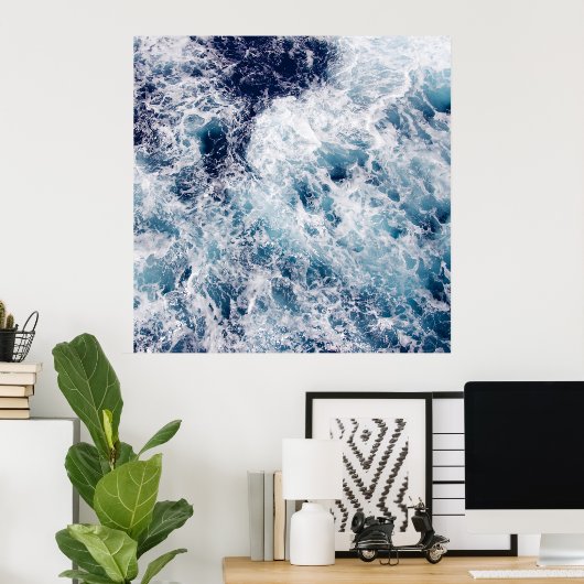 Poster "Deep Blue Ocean Waves" (Heimbüro)
