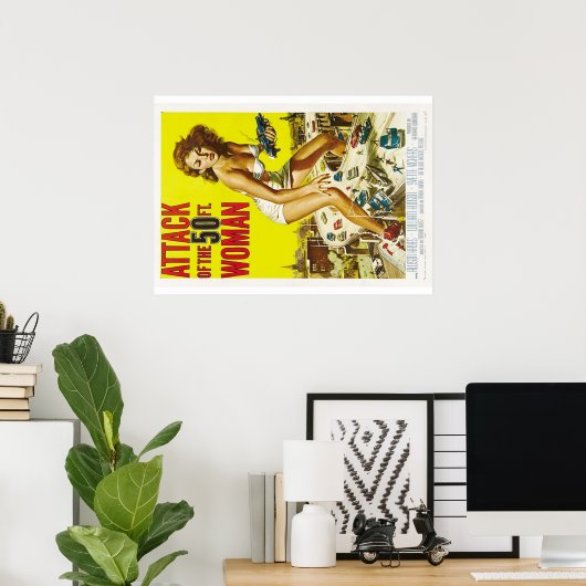 Poster der 50er-Frau (Heimbüro)