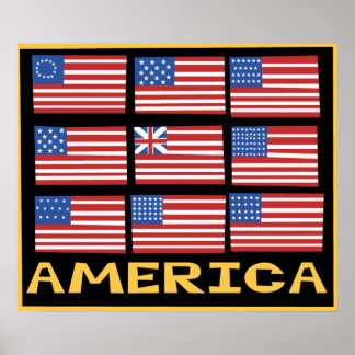 Poster der amerikanischen Flaggen