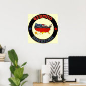 Poster der amerikanischen Flaggen (Heimbüro)