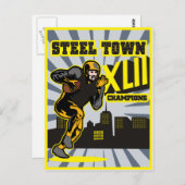 Poster der amerikanischen Fußballstähler Postkarte (Vorne/Hinten)