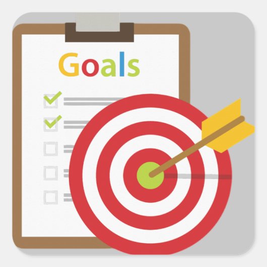 Poster der gewünschten Ergebnisse Quadratischer Aufkleber (Vorderseite)