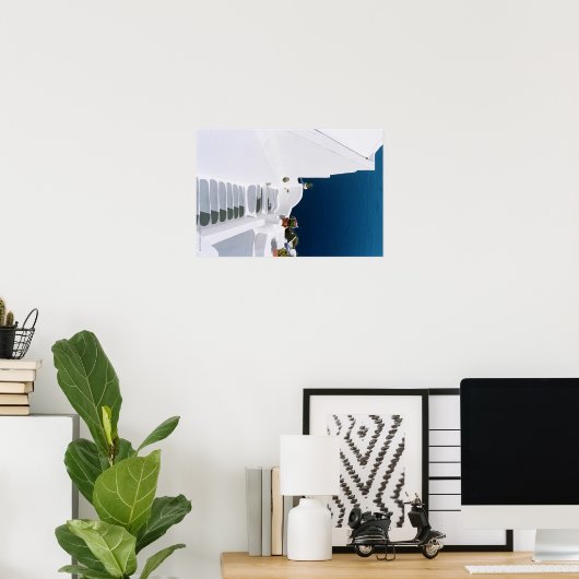 Poster der griechischen Inseln Santorini (Heimbüro)