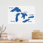 Poster der Großen Seen (Küche)