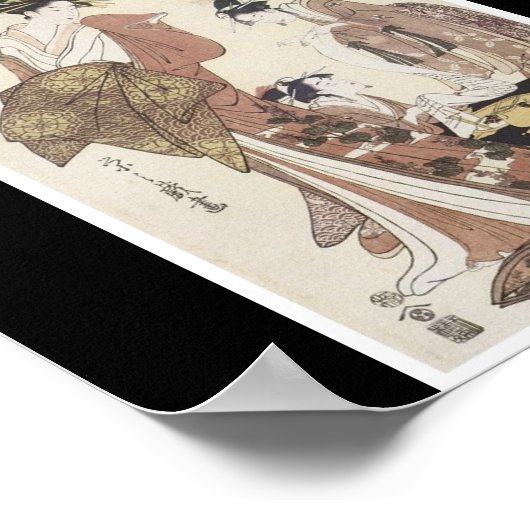 Poster der japanischen Malerei c. 1795 (Ecke)