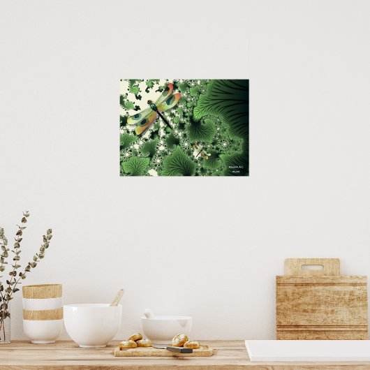 Poster der Libellen (grün) (Küche)