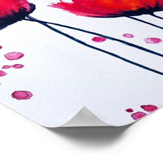 Poster der Mohnblume (8 x 10) Liebe Leinwand (Ecke)