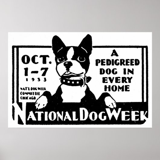 Poster der National Dog Week 1933 (Vorne)