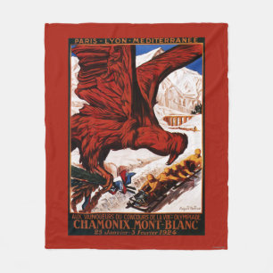 Poster der Olympischen Winterspiele 1924 Fleecedecke