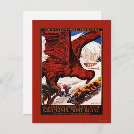 Poster der Olympischen Winterspiele 1924 Postkarte (Vorne/Hinten)