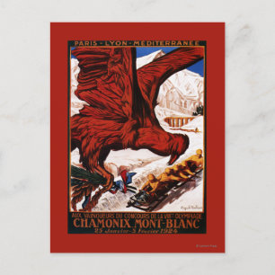 Poster der Olympischen Winterspiele 1924 Postkarte