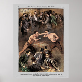Poster der Polizei-Gazette Pugilistisch