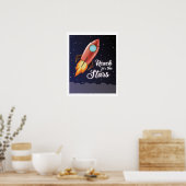 Poster der Rakete "Erreiche die Sterne" (Küche)