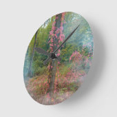 Poster der Waldstimmung Runde Wanduhr (Winkel)