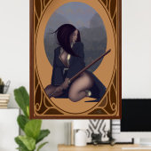 Poster der weiblichen Samurai (Heimbüro)