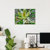 Poster der weißen Kolumne Blume (Heimbüro)