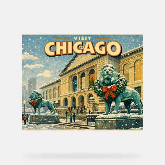 Poster des Art Institute of Chicago im Winter (Vorderseite)