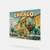 Poster des Art Institute of Chicago im Winter (Winkel)
