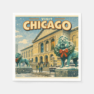 Poster des Art Institute of Chicago im Winter Serviette