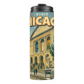 Poster des Art Institute of Chicago im Winter Thermosbecher (Vorderseite)