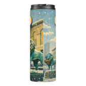 Poster des Art Institute of Chicago im Winter Thermosbecher (Rückseite)