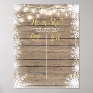 Poster des Gold Winter Gender Reveal Board