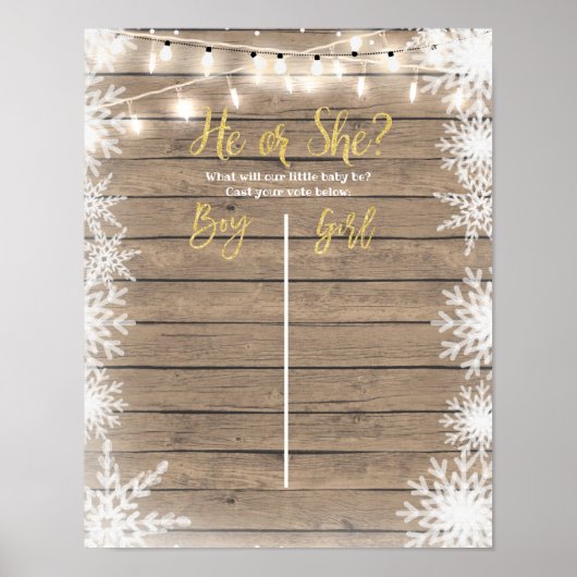 Poster des Gold Winter Gender Reveal Board (Vorne)