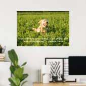 Poster des Goldenen Retriever mit Zitat (Heimbüro)