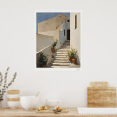 Poster des Hauses mit weißer Treppe (Küche)