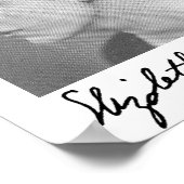 Poster des jungen Elizabeth Bishop und Unterschrif (Ecke)