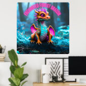 Poster des verzauberten Walddrachen (Heimbüro)