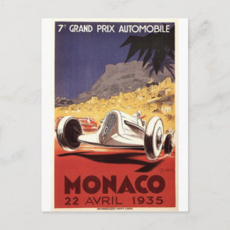 Poster-Design von Monaco 1935 Postkarte
