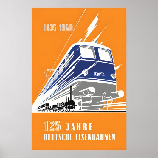 Poster Deutsche Bundesbahn 125 Jahre Deutsche (Vorne)
