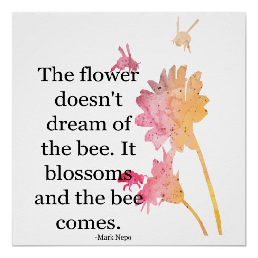 Poster Die Blume träumt nicht von der Biene (Vorderseite)