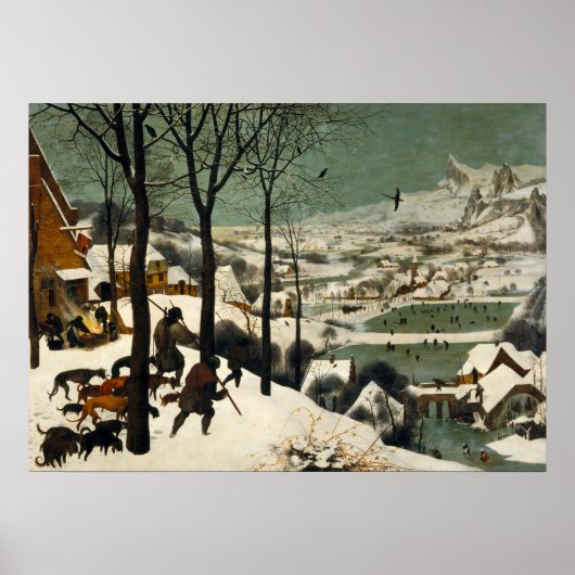 Poster Die Jäger im Schnee Pieter Bruegel (Vorne)