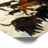 Poster Die Jäger im Schnee Pieter Bruegel (Ecke)