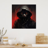 Poster Die schwarze Katze des Schreckens (Küche)
