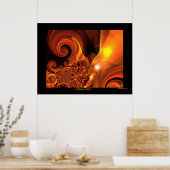 Poster Digitale Abstrakte Kunst Goldene Orbs (Küche)