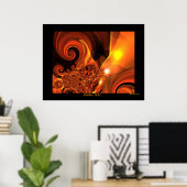 Poster Digitale Abstrakte Kunst Goldene Orbs (Heimbüro)