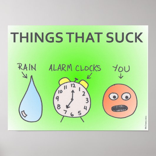 Poster "Dinge, die Sind zum Kotzen haben" (Vorne)